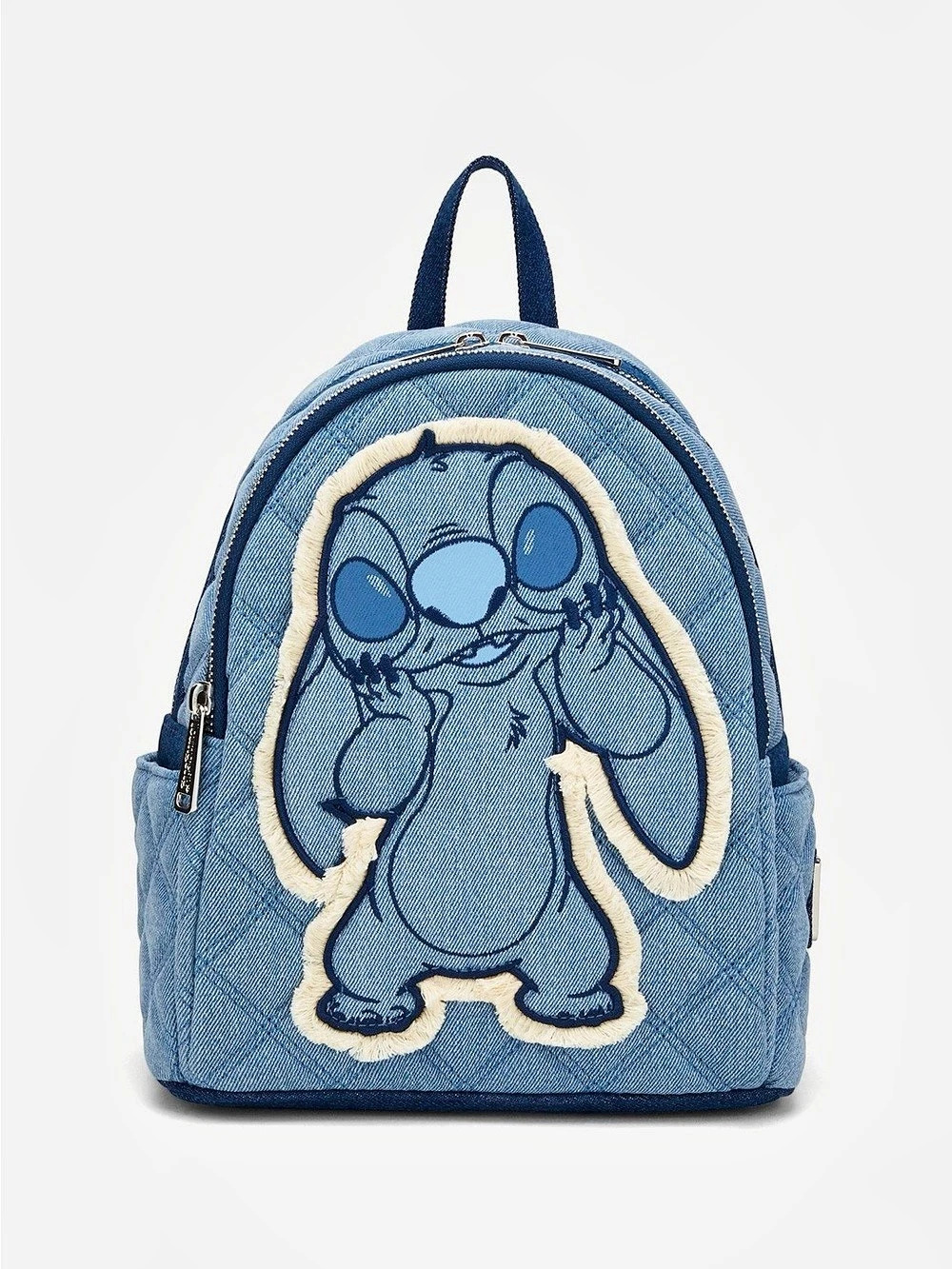 Loungefly Disney Lilo & Stitch Quilted Denim Mini Backpack Blue NWT